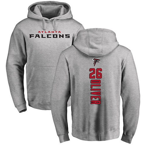 Atlanta Falcons Men Ash Isaiah Oliver Backer NFL Football 26 Pullover Hoodie Sweatshirts